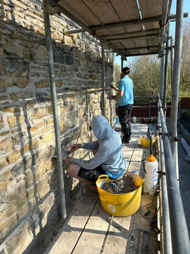 heritage builders lancashire pointing a stone wall in lime mortar